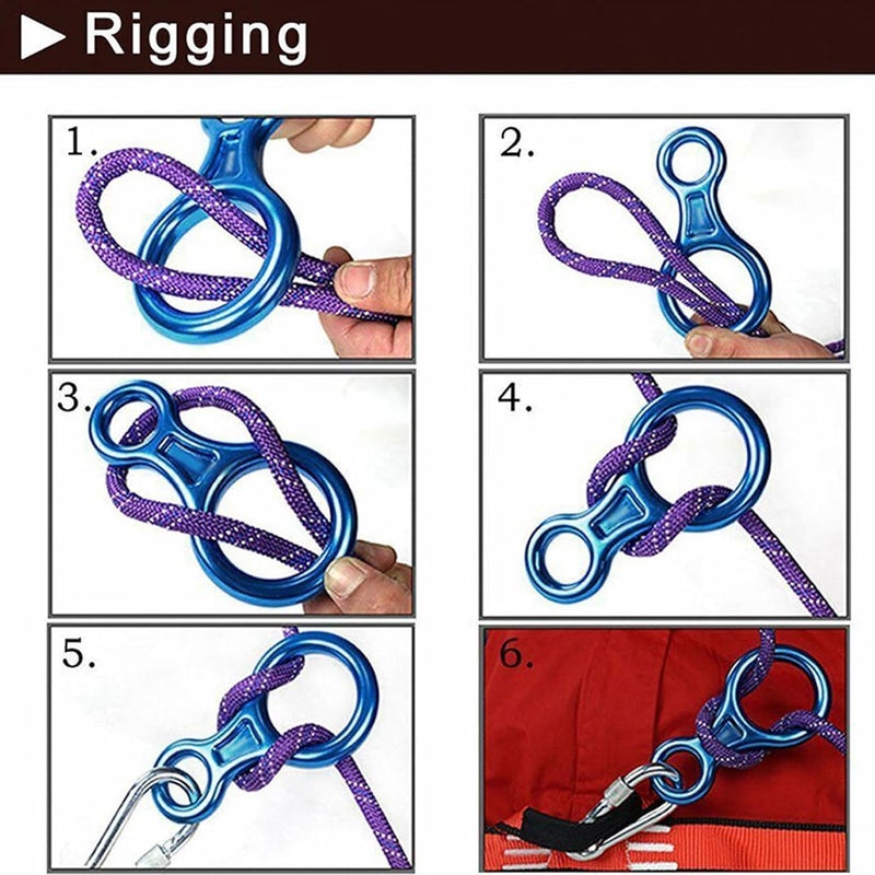 AOKWIT Rescue Figure 8 Descender Climbing Gear Downhill Equipment 35KN/3500kg 7075 Aluminum Alloy Rigging Plate for Climbing Belaying and Rappeling Device - Image 5