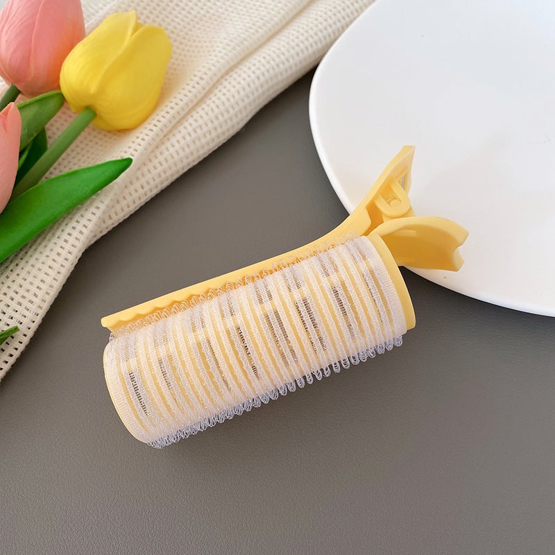 Generic Air Bangs Curling Rod Fluffy Clip No-Trace Hairpin Yellow 