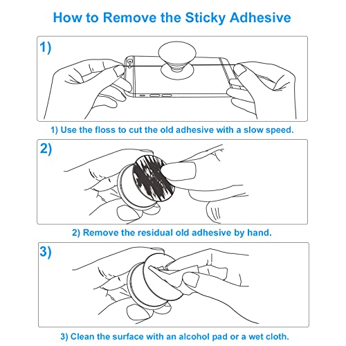PKYAA 12 Pack Sticky Adhesive Compatible with Socket Base, Double-Sided Replacement Tape for Collapsible Grip & Stand Back - 12pcs 1.4 inches(35mm) Adhesive Tapes - Image 5