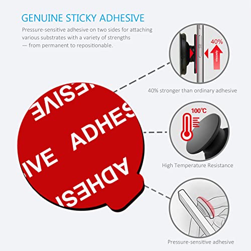 PKYAA 12 Pack Sticky Adhesive Compatible with Socket Base, Double-Sided Replacement Tape for Collapsible Grip & Stand Back - 12pcs 1.4 inches(35mm) Adhesive Tapes - Image 4