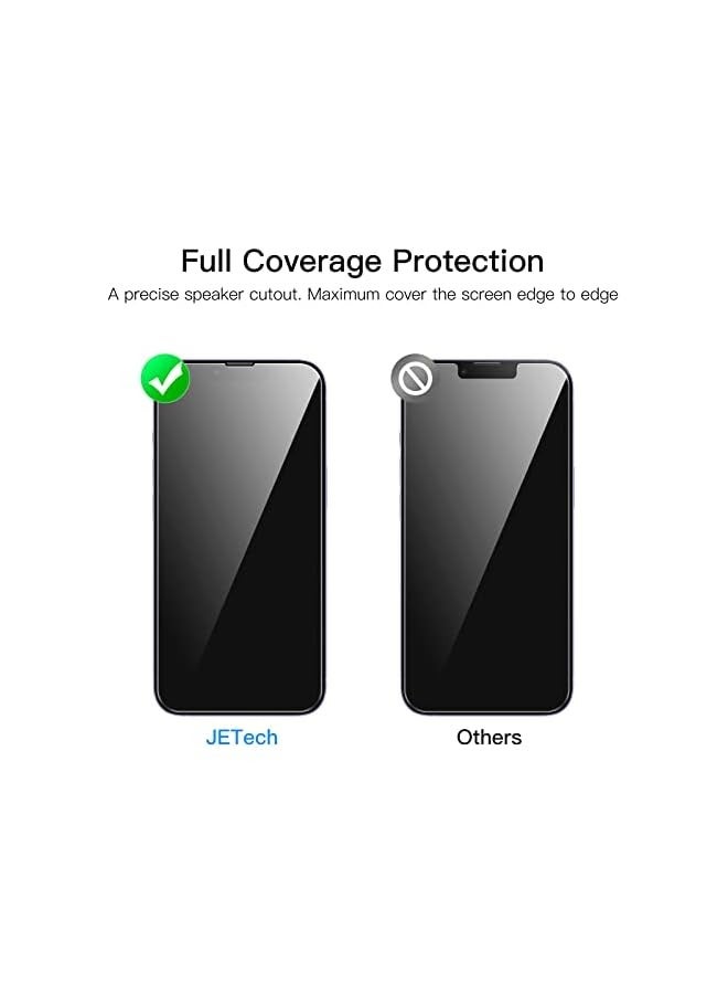 Jetech Full Coverage Screen Protector for iPhone 14 6.1-Inch, 9H Tempered Glass Film Case-Friendly, HD Clear, 3-Pack - Image 2