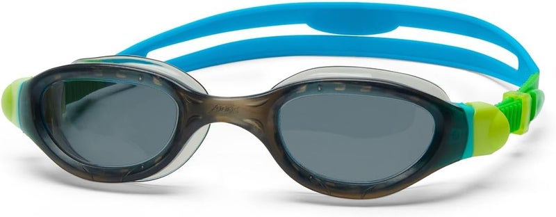 Zoggs Junior Phantom 2.0 Anti-Fog UV Protection Swimming Goggles, Black/Green - Tinted Smoke Lens - Image 1