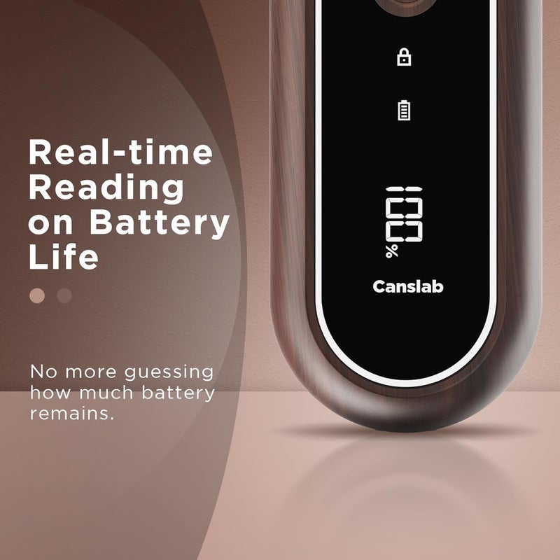 Canslab Turbo - Auto Shut Off Rechargeable Electric Can Openers - LED Battery Display USB Automatic Can Openerfor Kitchen for Seniors with Arthritis - One Touch Side Cut Can Opener Smooth Edge, Wood - Image 4