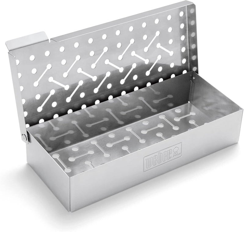 Weber Universal Stainless Steel Smoker Box,Steel,9.8" L x 4.5" W x 2" H,7576 Affordable fast purchase options - Image 1