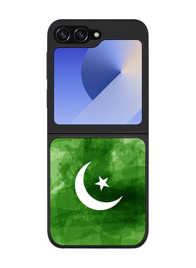 Stylizedd Rugged Black edge case for Samsung Galaxy Z Flip7 FE, Slim fit Soft Case Flexible Rubber Edges Anti Drop TPU Gel Thin Cover -  Crescent Green - Image 1