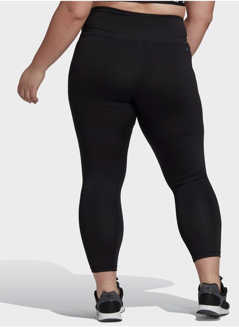 Adidas Training Essentials High-Waisted 7/8 Leggings (Plus Size)  - Image 3