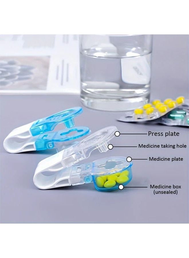 2pcs Portable Pill Remover Plus Medicine Box Easy Tablets Blister Pack Opener Assistance Tool - Image 5