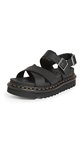 Dr Martens صندل دكتور مارتنز النسائي بحزام كاحل، أسود هيدرو، 5 - Image 1