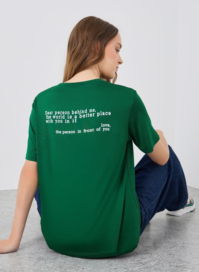 Take Two Slogan Print Oversize T-Shirt - Image 1