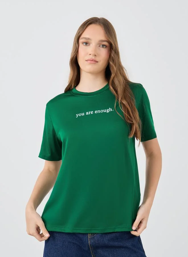 Take Two Take Two Slogan Print Oversize T-Shirt