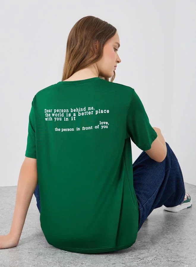 Take Two Take Two Slogan Print Oversize T-Shirt