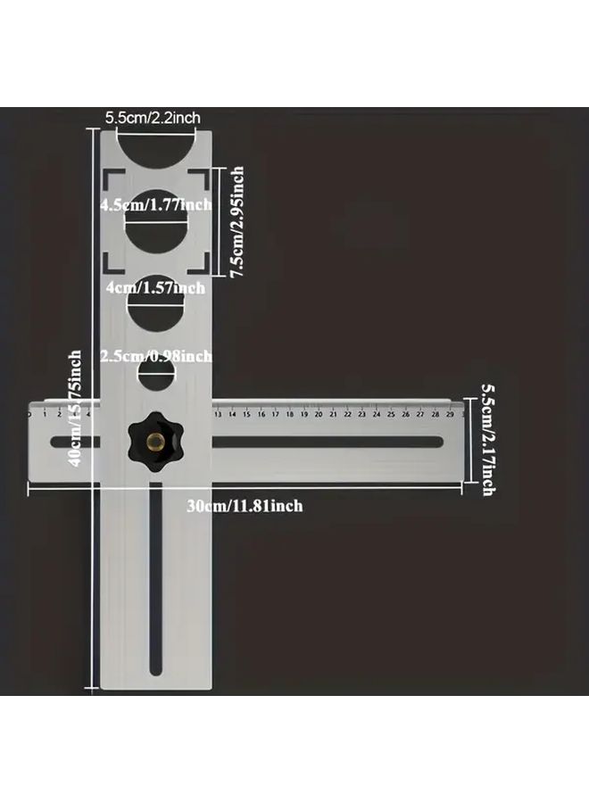 Adjustable Tile Hole Locator Tool Heavy Duty Metal Construction Precision Measuring Template Drilling Guide Multi Angle Positioning Durable Alloy Punch Instrument Ceramic Tile Installation Professional Projects Silvery - Image 3