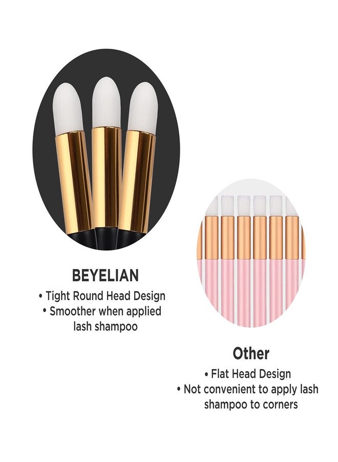 BEYELIAN 20 Pcs Lash Shampoo Brush Set, Eyelash Extension Cleanser, Blackhead Remover, Nose Pore Deep Cleaning, Soft and Comfortable Facial Makeup Remover Tools Black - Image 3