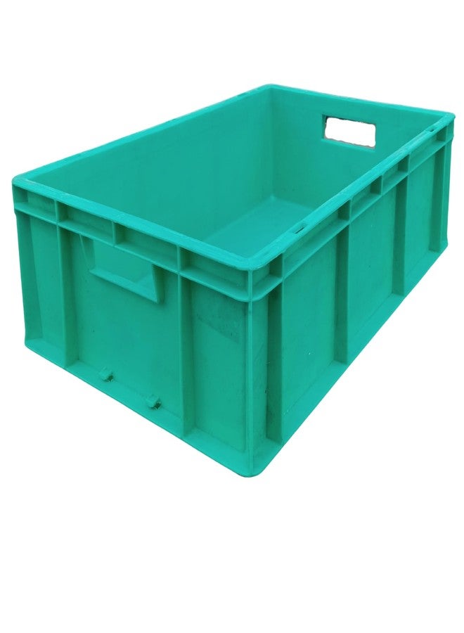 SINGHAL Plastic Crate 500x325x150 MM Light Green, Multipurpose Heavy Duty Portable Crates for storage Bin | Shelf Basket for Large Storage Bin | Vegetable, Fruit, Milk - Image 1