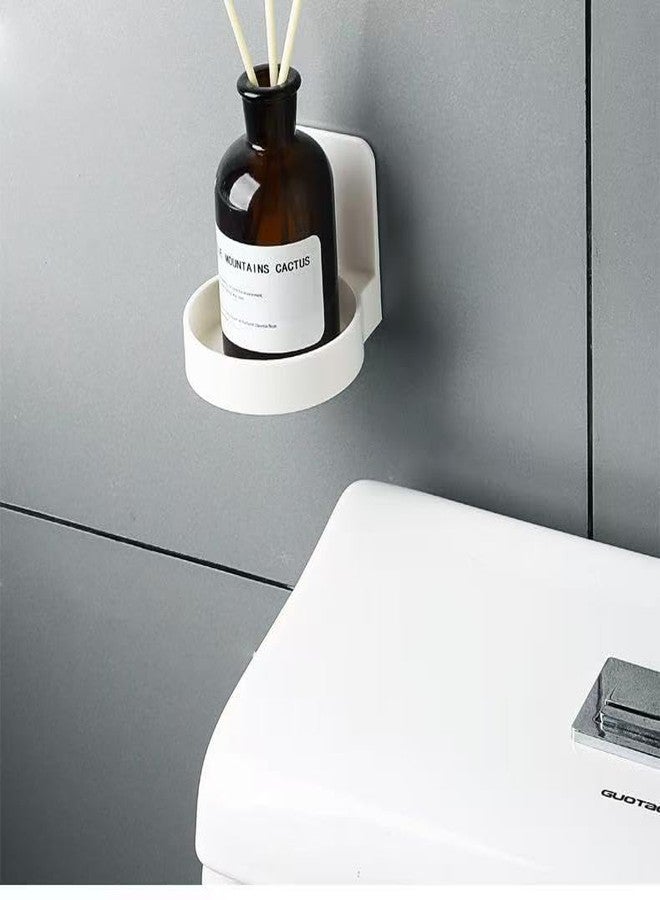 Ueeksry 2PCS Adhesive Plastic Round Floating Wall Shelf, Wall Mounted Cup Holder Shower Organizer Bottle Racks - Image 3
