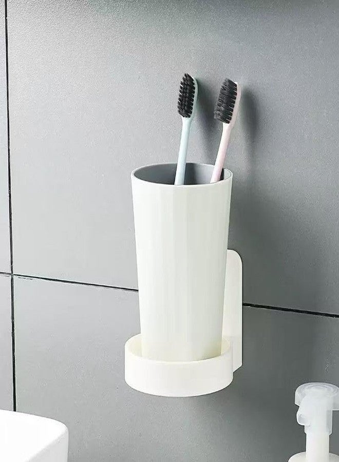 Ueeksry 2PCS Adhesive Plastic Round Floating Wall Shelf, Wall Mounted Cup Holder Shower Organizer Bottle Racks - Image 4