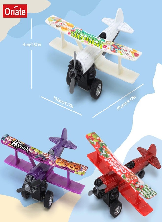 Oriate 3 Pack Die-Cast Pull Back Toy Airplane Set, Aircraft Model Toy Airplanes, Party Favor Gifts, Christmas, Halloween, Easter, Birthday, for Boy and Girl 3 Years Old and Up - Image 3