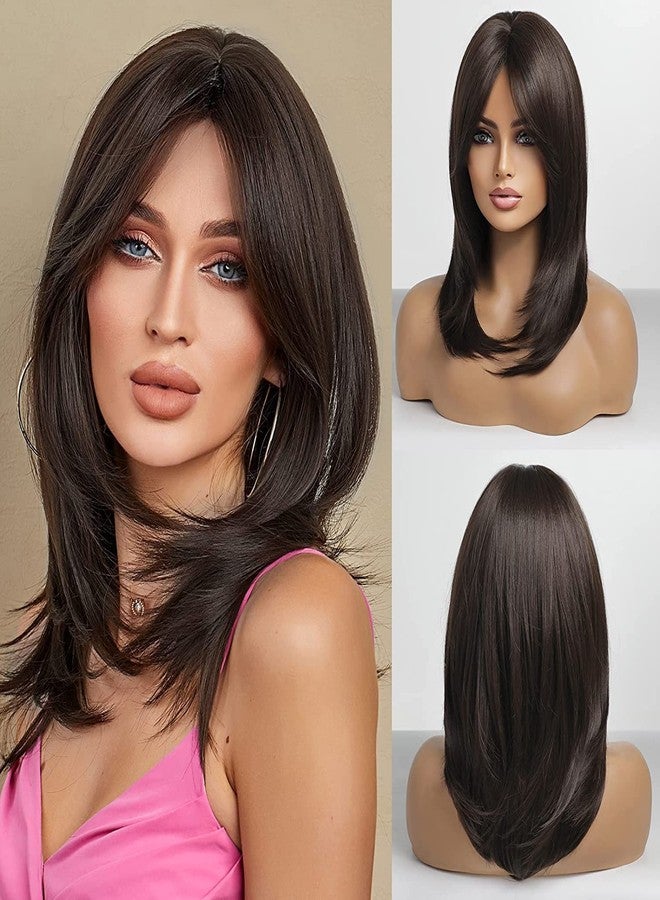أكاشكريشنا باروكة شعر قصير من أكاشكريشنا للنساء، لون بني طبيعي، باروكة شعر صناعي مع غرة جانبية، مناسبة للحفلات والأزياء التنكرية. تُستخدم مع مشط وقبعة شعر. - Image 5