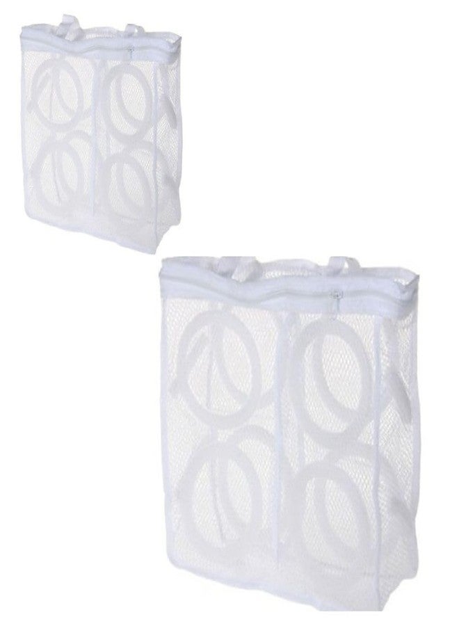 Karomouj KMA638 Shoes Wash Bags Portable Laundry Washing Bags With Premium Rust Free Zipper, Storage Bag, Store Dirty Clothes,Shoes, Hosiery, Lingerie, (38CM x 30CM x 12.5CM) (White, Pack of 2) - Image 2