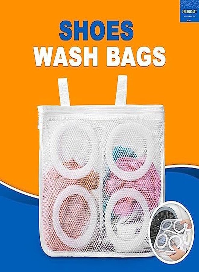 Karomouj KMA638 Shoes Wash Bags Portable Laundry Washing Bags With Premium Rust Free Zipper, Storage Bag, Store Dirty Clothes,Shoes, Hosiery, Lingerie, (38CM x 30CM x 12.5CM) (White, Pack of 2) - Image 5