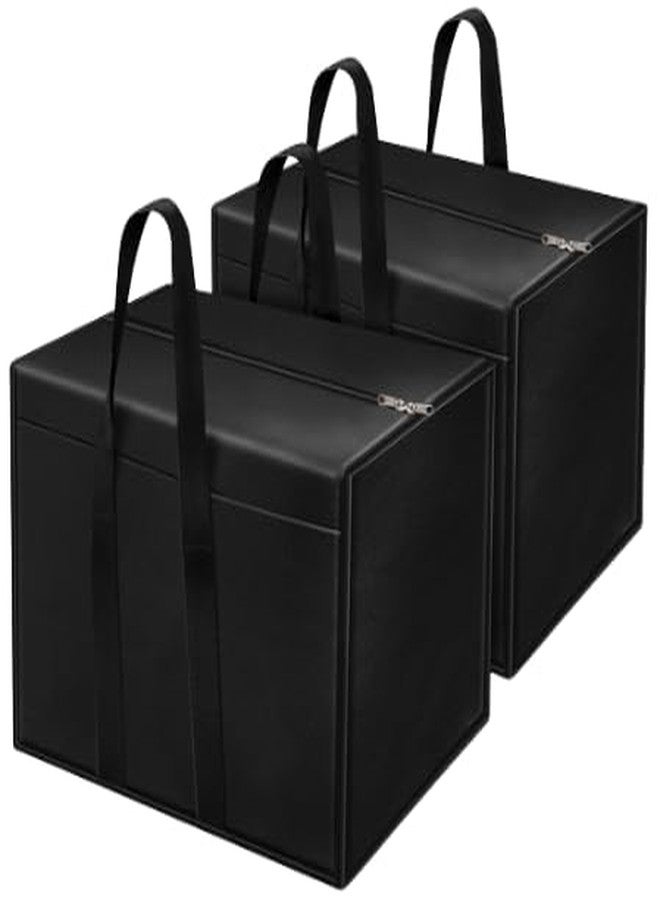 KINDRED 80 liter Nylon Multipurpose Large Storage Bag Toys- stationery- Blankets-Clothes Organizer Rectangular box with Zip and Handle. (pack of -2, Black) - Image 1