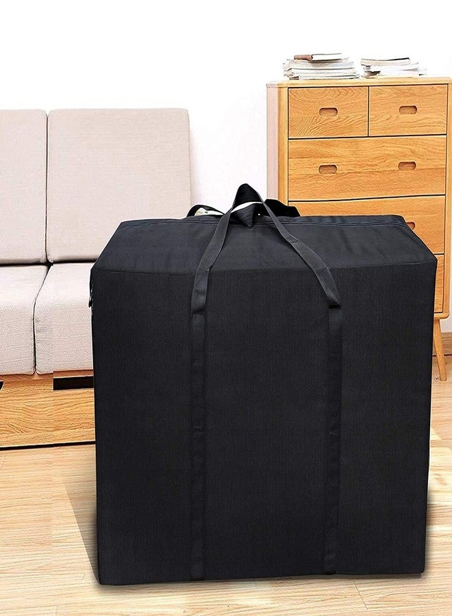 KINDRED 80 liter Nylon Multipurpose Large Storage Bag Toys- stationery- Blankets-Clothes Organizer Rectangular box with Zip and Handle. (pack of -2, Black) - Image 4