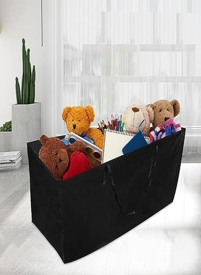 KINDRED 80 liter Nylon Multipurpose Large Storage Bag Toys- stationery- Blankets-Clothes Organizer Rectangular box with Zip and Handle. (pack of -2, Black) - Image 2