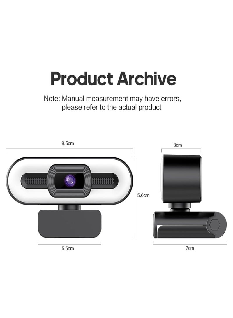 YUNSYE 4K Webcam, Web Camera with Microphone and Fill Light, HD Autofocus Computer Camera with Privacy Cover and Tripod Stand Streaming Webcam,Plug&Play USB Wbcam for Pc Laptop Desktop Video Calling - Image 5