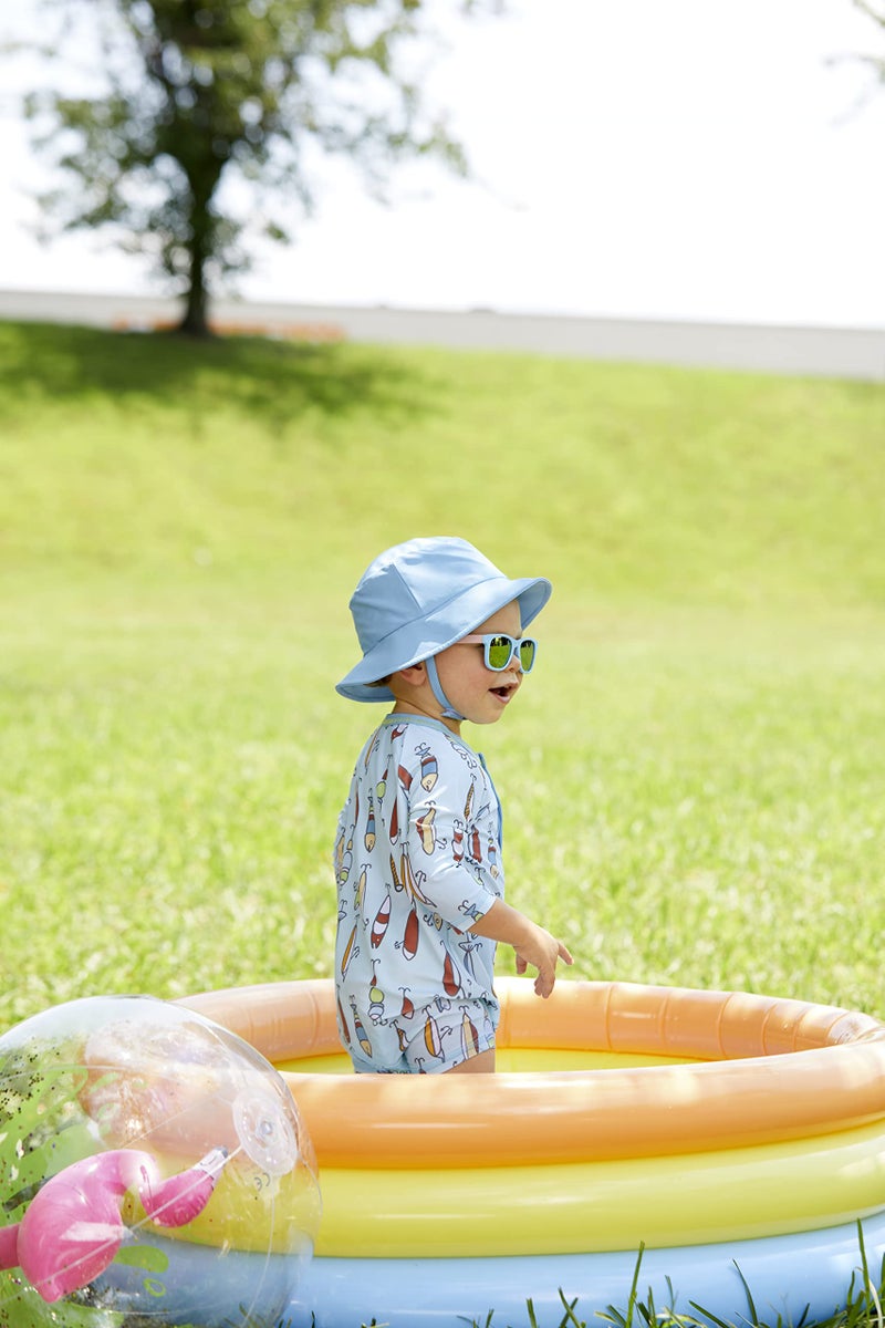 Mud Pie baby boys Mud Pie Rashguard Swimsuit and Hat Set, Fishing Lure, 3-6 Months US - Image 3