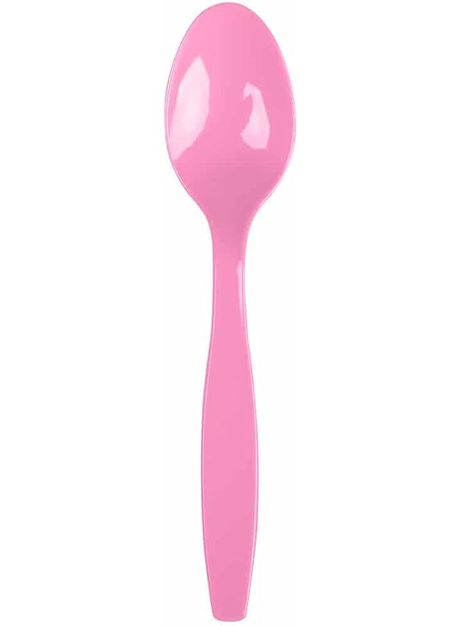 Raxoom Set of 8 Plastic Disposable Spoons, Solid, Durable and Heavy Duty Plastic Spoons, Perfect Utensils for Parties, Weddings and other Formal Events - Image 1