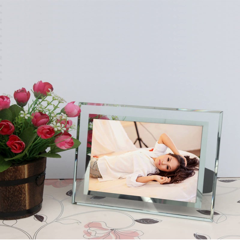 Abaji Glass Frame Photo عالية الشفافية الشفافية الرأسية والأفقية للرسالة المكتبية معرض عائلة طاولة المكتب والزفاف أو الزفاف أو العطلات - Image 5