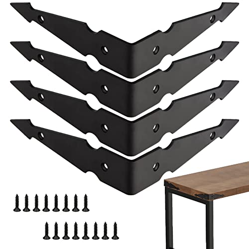 AKBFOX 6inch Furniture Metal Corner Decorative Vintage Cabinet Corner Guards Protectors Right Angle Box Photo Frame Edge Cover Accessories Antique Decoration 4 Pack - Image 1