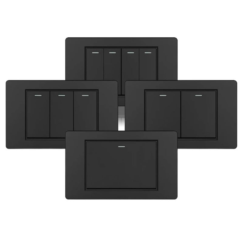 3 Gang Black Wall Light Switch Dimmer Panel Power Button For Home 220V 1 Way - Image 5