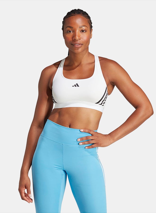 Adidas Powerimpact Train Medium-Support 3-Stripes Bra - Image 1