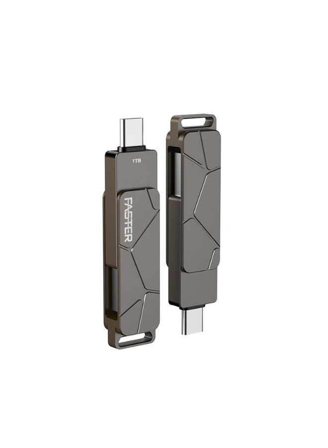 Faster 1TB Dual OTG USB Type-C Flash Drive - 2 in 1 USB 3.1 Pendrive with Metal Body - High Speed Jump Drive Memory Stick with Keychain - Transfer Speed Up to 100 Mbps - For Laptop, Mobile, Smart TV, Car, Speaker  - Image 2