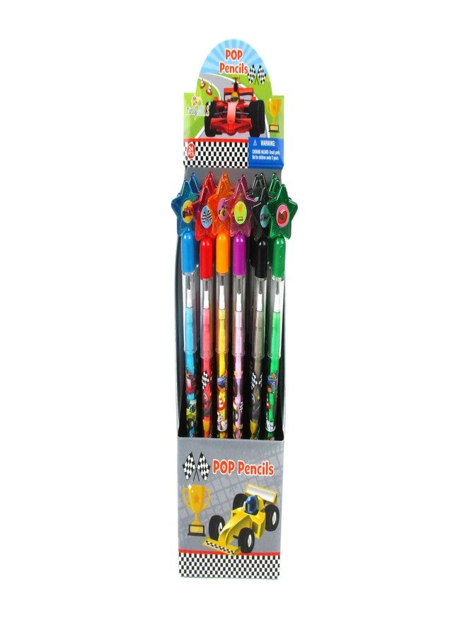 TINYMILLS 24 Pcs Race Car Stackable Pencil Assortment with Eraser for Party Favors Goodie Bag Stuffers VBS Classroom Rewards Carnival Prize - Image 2