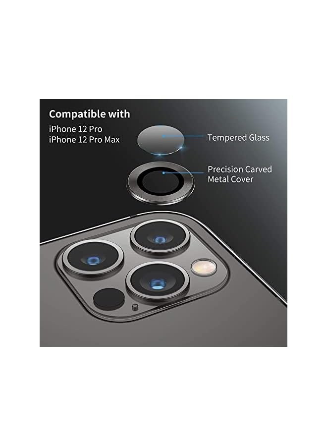 PROMASS Camera Lens Protector for iPhone 13|13 Pro|13 Pro Max, Premium HD Tempered Glass Metal Ring Aluminium Alloy Screen Cover Film Multiple Color (iPhone 13 & Mini, Black) - Image 3