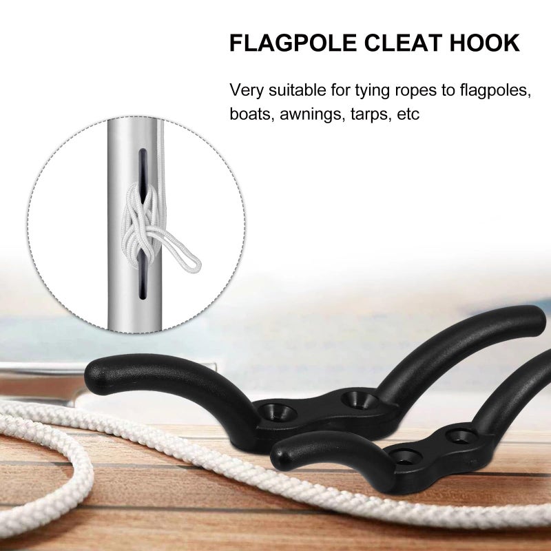 Nylon Flagpole Rope Cleat Hook 2 Pcs 113mm 152mm for Outdoor Patio Garden Hardware - Image 4