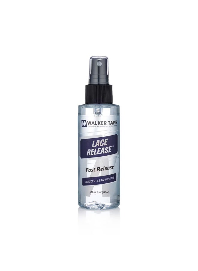Walker Tape® Lace Release Adhesive Remover 4oz – Alcohol-Based Hair System Cleaner for Wigs, Toupees & Mesh Systems – Gentle on Skin, Residue-Free Removal, Professional Wig Care Solution – Safely Removes Lace Wig Tape Adhesive from Delicate Hairpieces & Hair Extensions, Wig Glue Remover Spray - Image 1