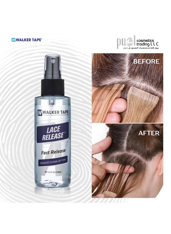 Walker Tape® Lace Release Adhesive Remover 4oz – Alcohol-Based Hair System Cleaner for Wigs, Toupees & Mesh Systems – Gentle on Skin, Residue-Free Removal, Professional Wig Care Solution – Safely Removes Lace Wig Tape Adhesive from Delicate Hairpieces & Hair Extensions, Wig Glue Remover Spray - Image 5