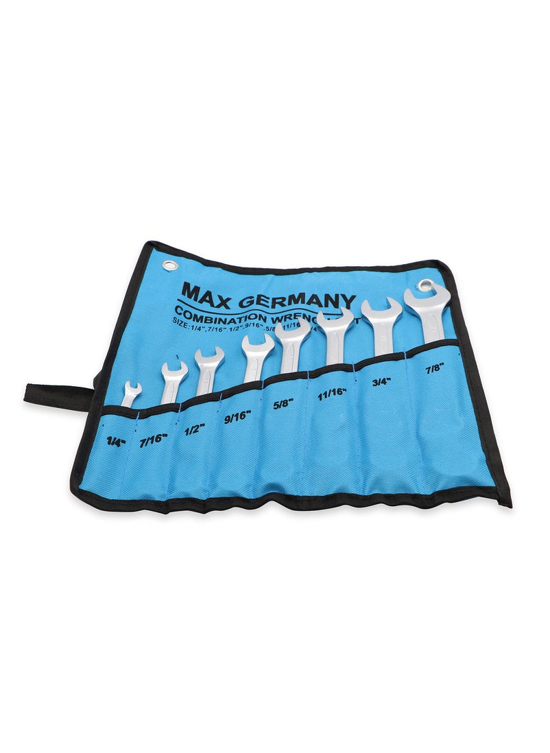 Max Germany Max Germany 3306-AF-08 Combination Spanner Set, 8 Pieces  - Image 1
