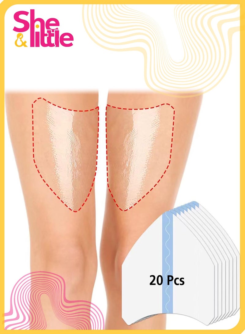 She&Little 20PCS Invisible Anti-Chafing Thigh Stickers, Transparent Thigh Friction Pads, Waterproof Skin Protection Patches for Pregnancy & Daily Use  - Image 1