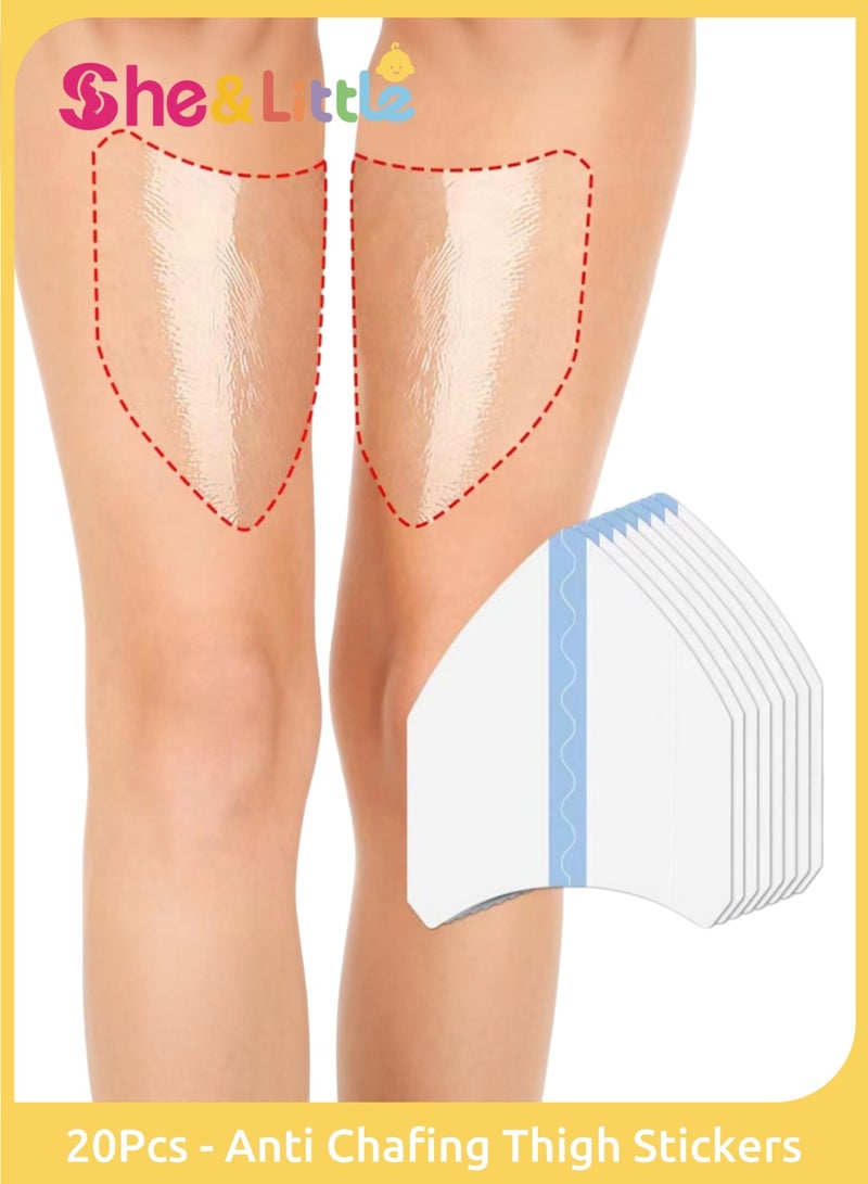 She&Little 20 Pcs Anti Chafing Thigh Stickers, Thigh Chafing Prevention, Comfortable Friction Protection for Skin, Suitable for Pregnant Women, Women, Men, and Sports (Transparent) - Image 1
