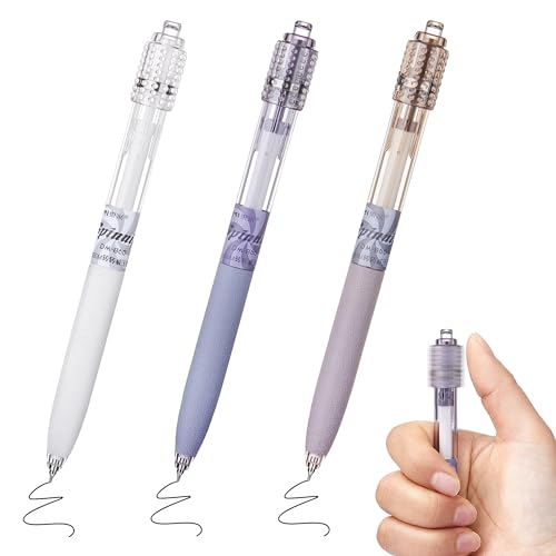 Leven Fidget Spinning Gel Pens 3 Pcs, Stress Relief 0.5mm Black Ink Pens, Quick Dry Fine Point Smooth Writing Ballpoint Pen, for Journaling Note Taking Office School Supplies Morandi - Image 1