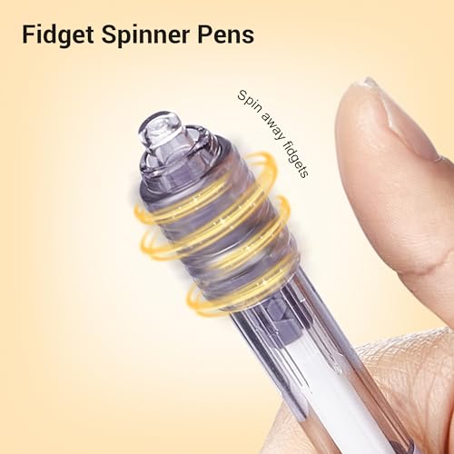 Leven Fidget Spinning Gel Pens 3 Pcs, Stress Relief 0.5mm Black Ink Pens, Quick Dry Fine Point Smooth Writing Ballpoint Pen, for Journaling Note Taking Office School Supplies Morandi - Image 2