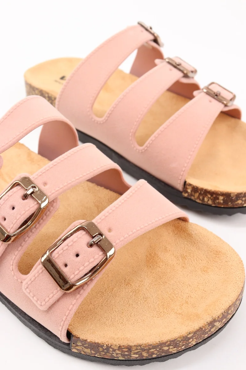 Viny PINK VINY Women's Comfort Slide Sandals – Adjustable Triple Buckle Slippers, Lightweight Cushioned Comfort Slides for Walking, Travel, Beach & Everyday Wear for Women | Best Price UAE