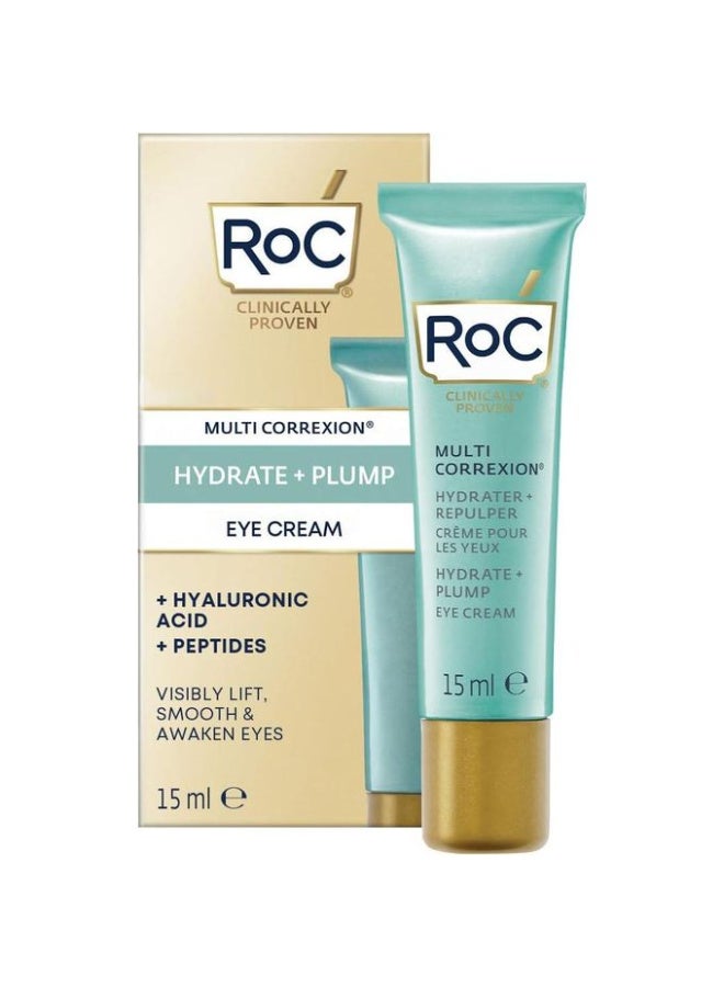 RoC - Multi Correxion Hydrate + Plump Eye Cream - 3-in-1 - Lift and Firm The Eye Contour - with Hyaluronic Acid - 15ML - Image 1