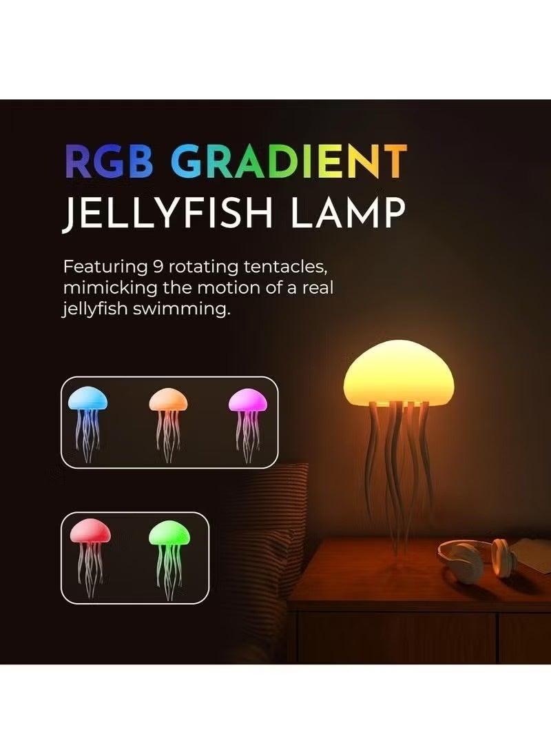 مصباح قنديل البحر العائم LED، إضاءة RGB متغيرة الألوان، قابل لإعادة الشحن، بتحكم صوتي ولمسي مع مجسات متحركة للأطفال والكبار - Image 4