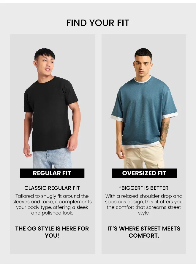Beyoung Smoky Blue Jersey Knit Oversized T-Shirt