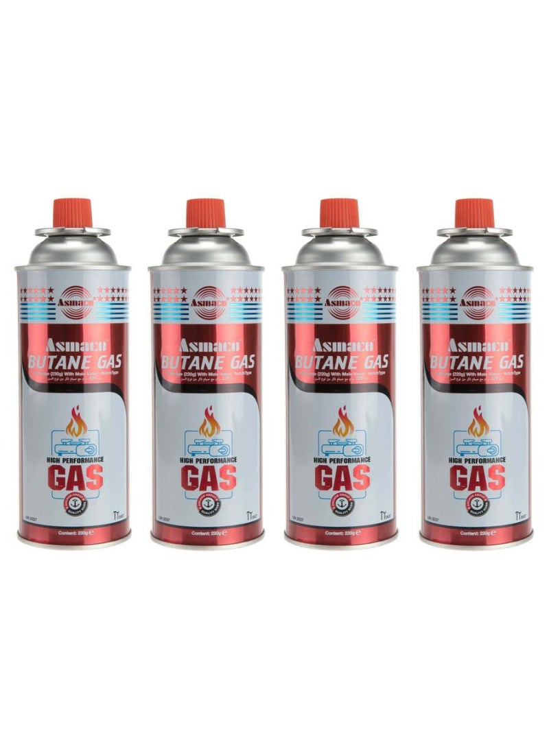 Asmaco عبوة غاز البيوتان (220 غ، 4 قطع)